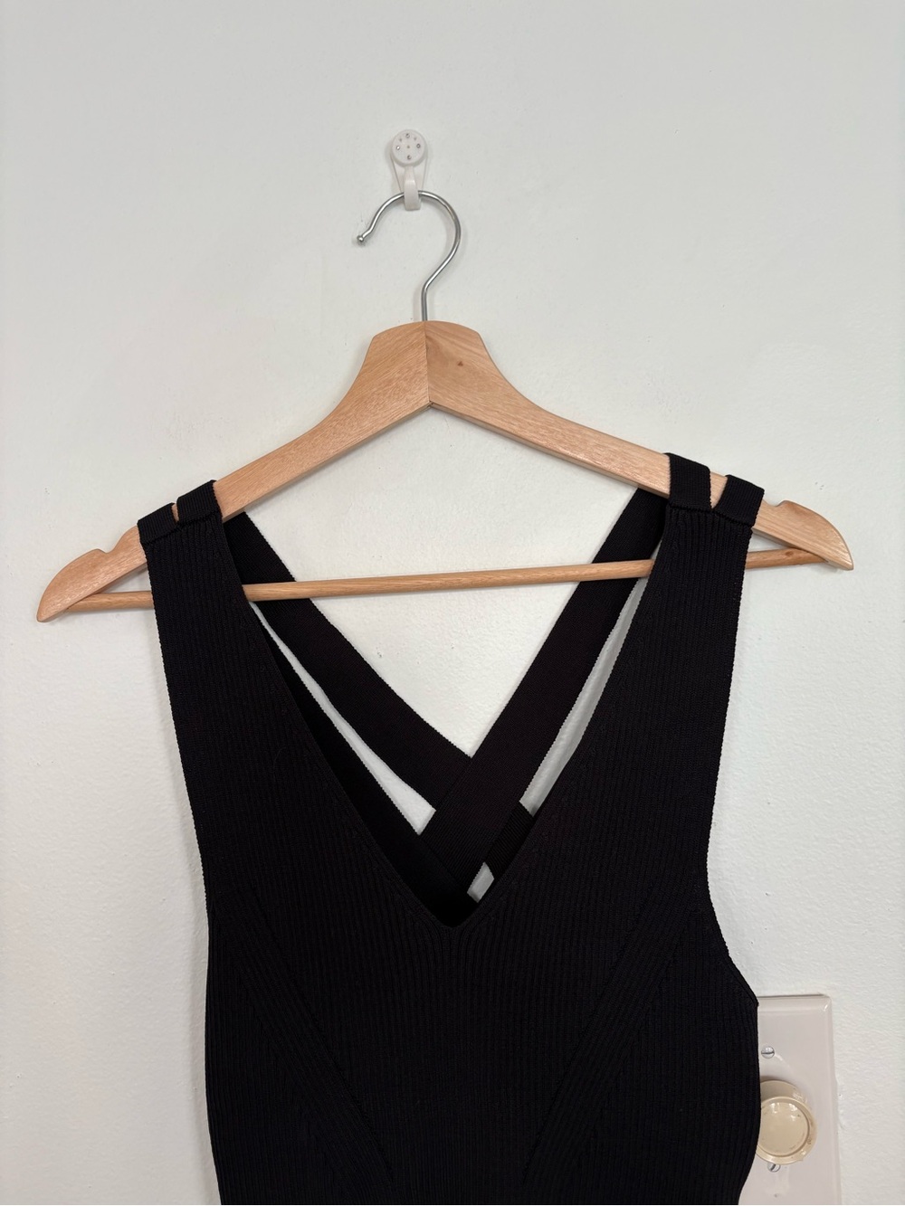 Ramy Brook || Mackenzie Strappy Back Ribbed Knit Tank Black Small - Picture 3 of 9